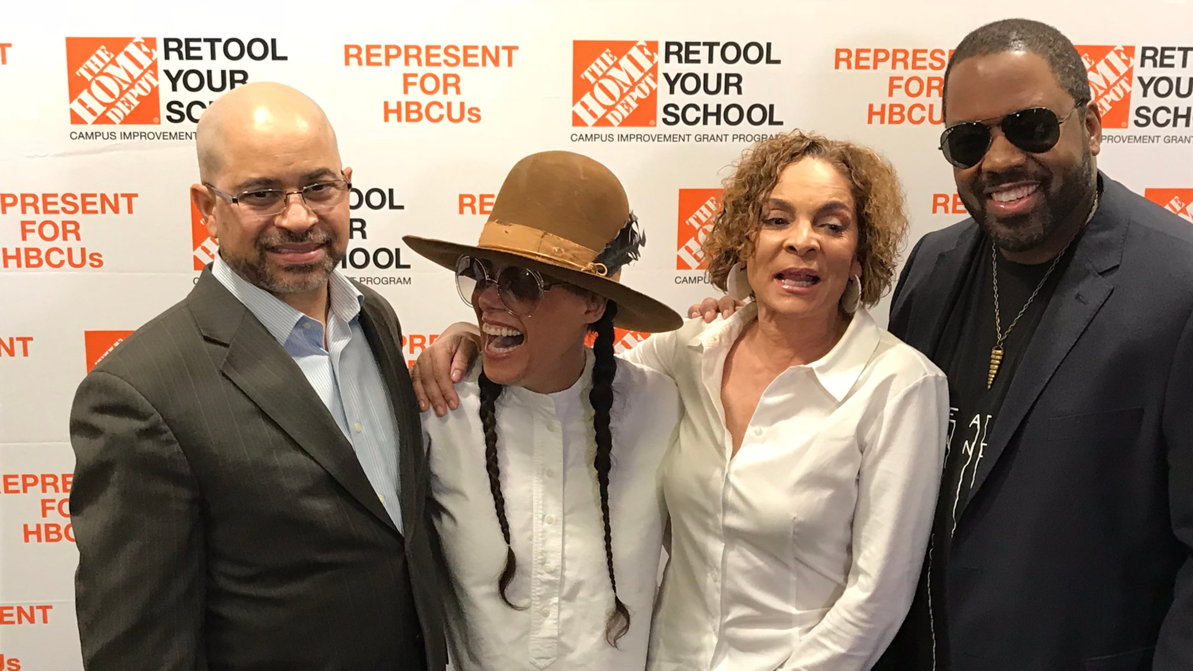"A Different World" reunion at Home Depot Support Headquarters in Atlanta: (L-R) Darryl M. Bell, Cree Summer, Jasmine Guy, and Kadeem Hardison. (Rodney Ho/AJC)