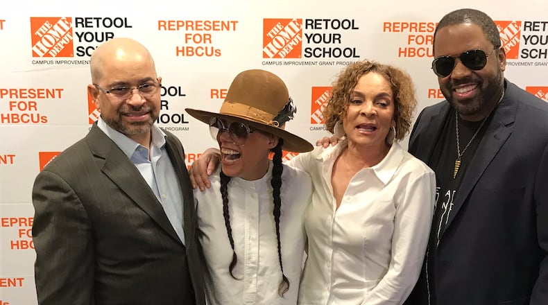 "A Different World" reunion at Home Depot Support Headquarters in Atlanta: (L-R) Darryl M. Bell, Cree Summer, Jasmine Guy, Kadeem Hardison. CREDIT: Rodney Ho/rho@ajc.com