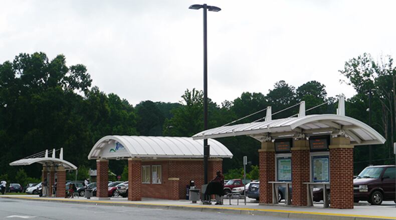 A suburban park-and-ride lot.
