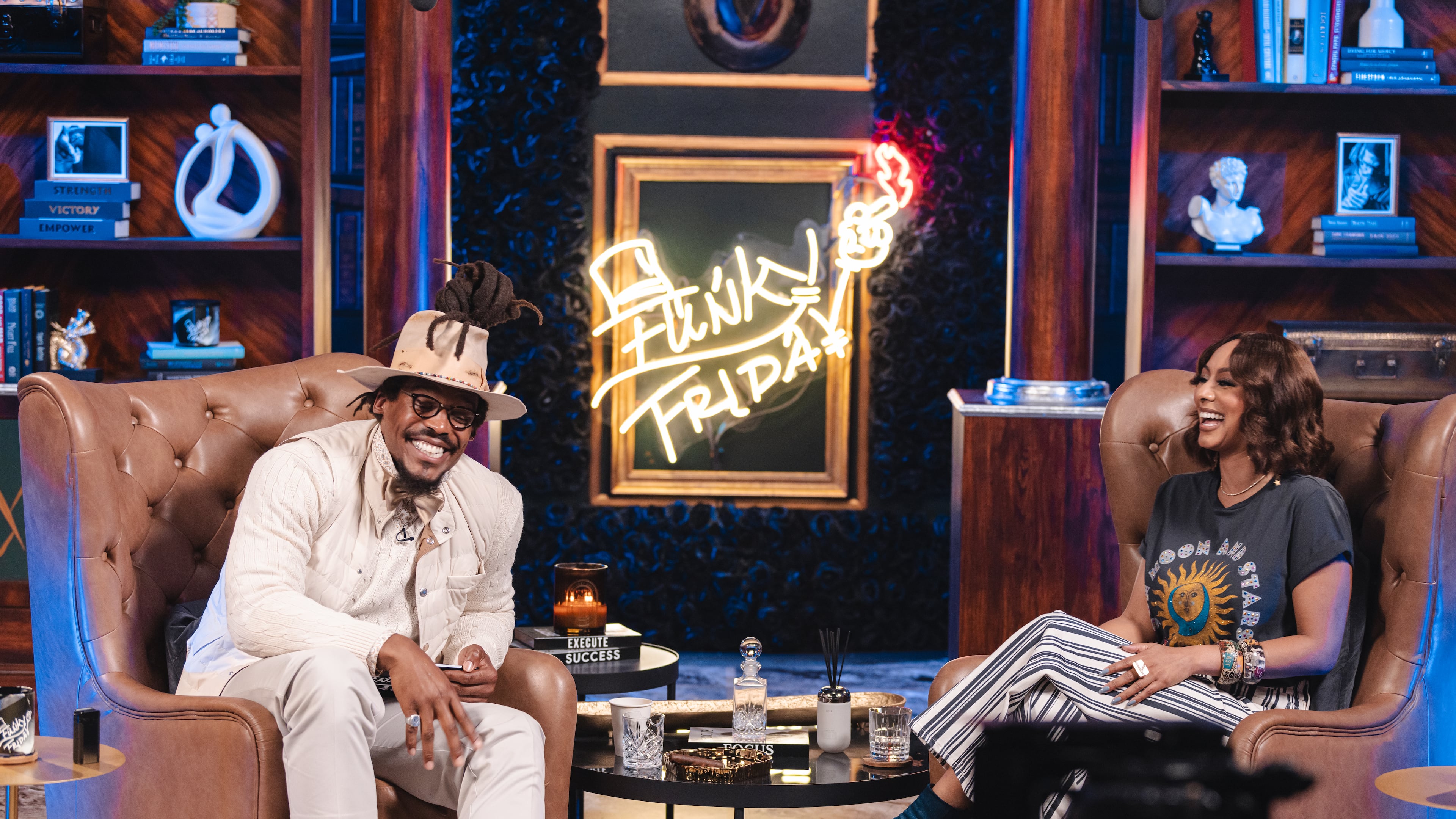 Cam Newton films his podcast "Funky Friday" at his new studio in South Fulton. (Courtesy of Iconic Saga)