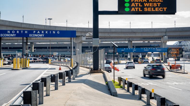Rates at many parking decks at Hartsfield-Jackson Atlanta International Airport will increase in May. (Ben Hendren for the AJC)