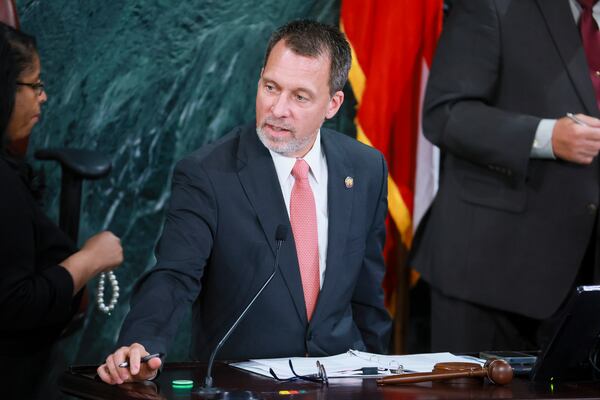 “Atlanta’s superpower is its ability to welcome new people onto the stage," says Atlanta City Council president Doug Shipman, as he ended his tenure on the Council. (Jason Getz / AJC)