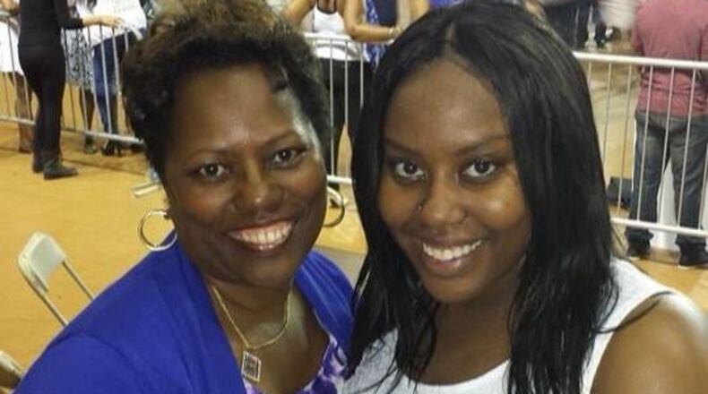 Cezanne Pope (in white) pledged Zeta Phi Beta Sorority in the spring of 2014. She was following a family tradition started by her mother, Rosalyn Pope, who pledged Zeta in the Fall of 1983 at CAU.