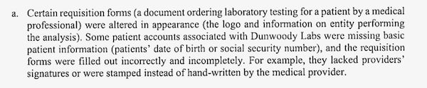 The Tennessee comptroller found that certain forms requesting lab tests had been "altered in appearance," including the logo on the documents, when Progressive Hospital Group, a company set up by Gez Agolli, managed Decatur County General Hospital. (Tennessee Comptroller of the Treasury)
