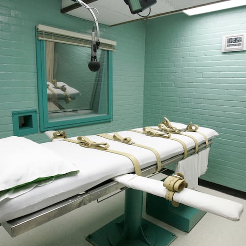 FILE - The state of Texas execution chamber in Huntsville, Texas, is seen on May 27, 2008. (AP Photo/Pat Sullivan, File)