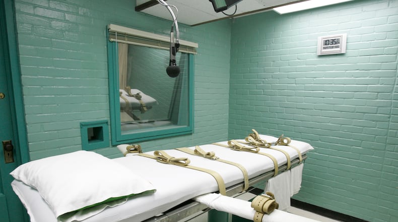 FILE - The state of Texas execution chamber in Huntsville, Texas, is seen on May 27, 2008. (AP Photo/Pat Sullivan, File)