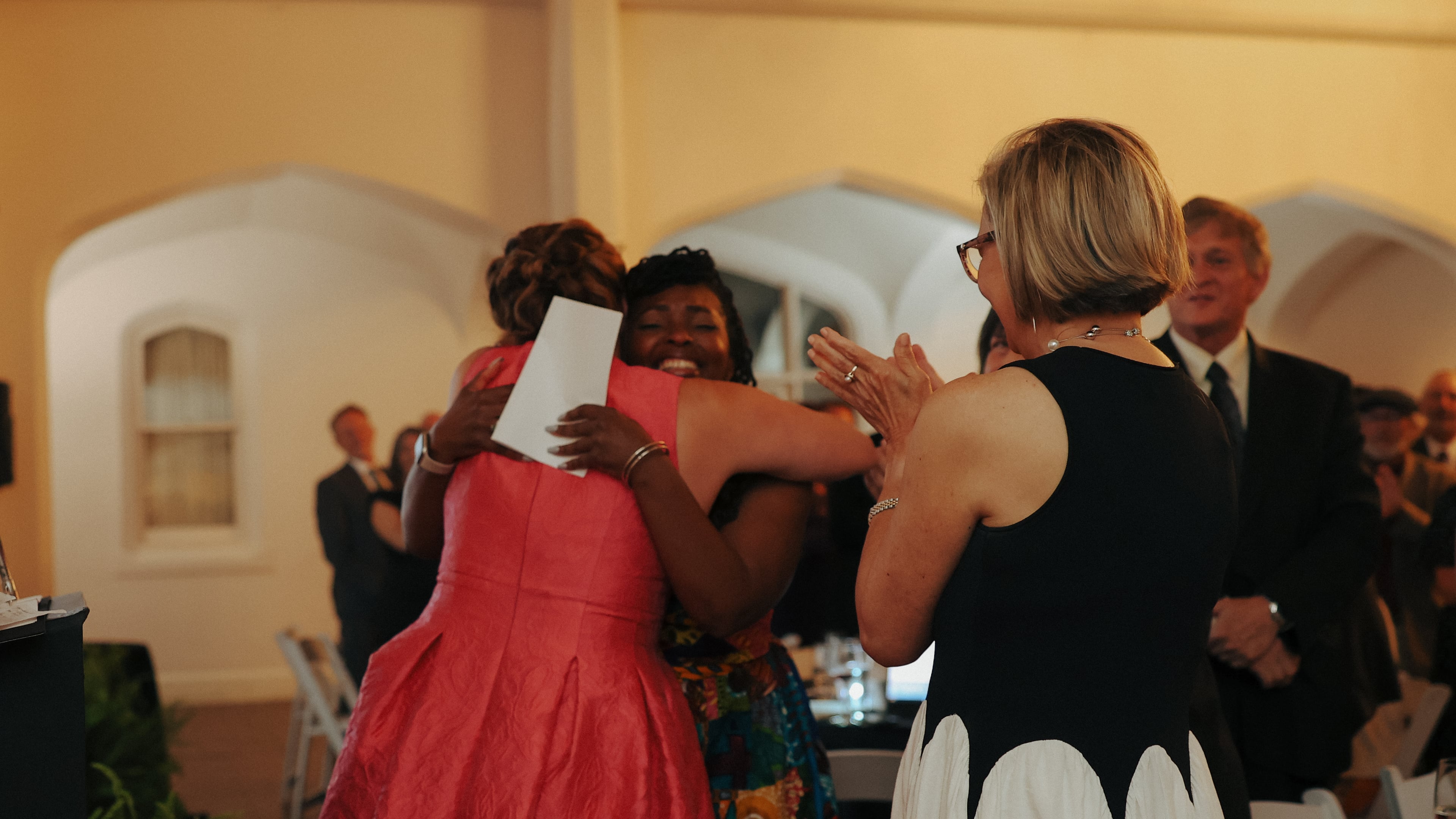 Denene Millner accepts the 2025 Townsend Prize for Fiction during an awards ceremony at Callanwolde Fine Arts Center. Her winning novel "One Blood" is a tale of intergenerational trauma. (Becca York / AJC)