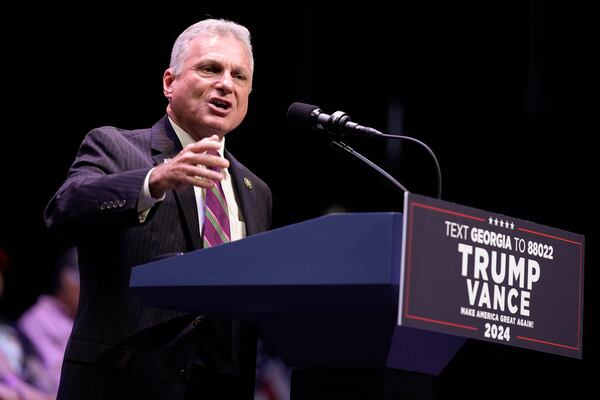 U.S. Rep. Buddy Carter, R-Ga., speaks at the Johnny Mercer Theatre Civic Center, Tuesday, Sept. 24, 2024, in Savannah, Ga. (Evan Vucci/AP)