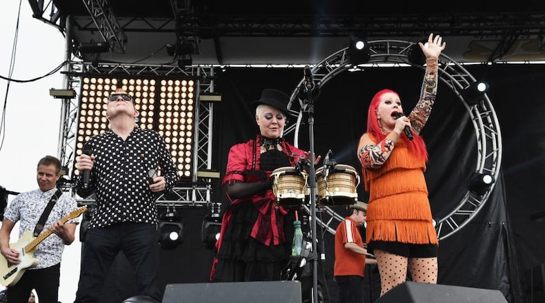 From left, Fred Schneider, Cindy Wilson and Kate Pierson have been with The B-52's since the band formed in 1976.
