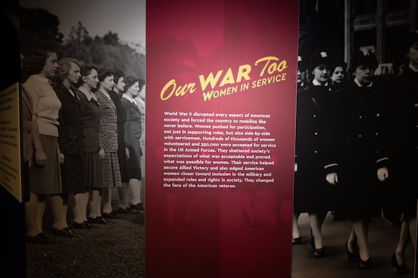 The exhibit entitled “Our War Too: Women in Service” is being displayed at the Atlanta History Center in Atlanta.  (Arvin Temkar/AJC)