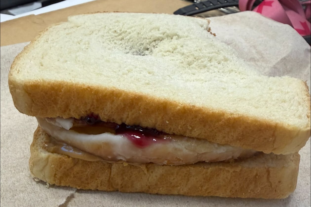 The "Honey Hammer," curated by Effingham County offensive linemen, has gone viral this week as a new twist on the classic PB+J sandwich. (Courtesy of Ross Garner)