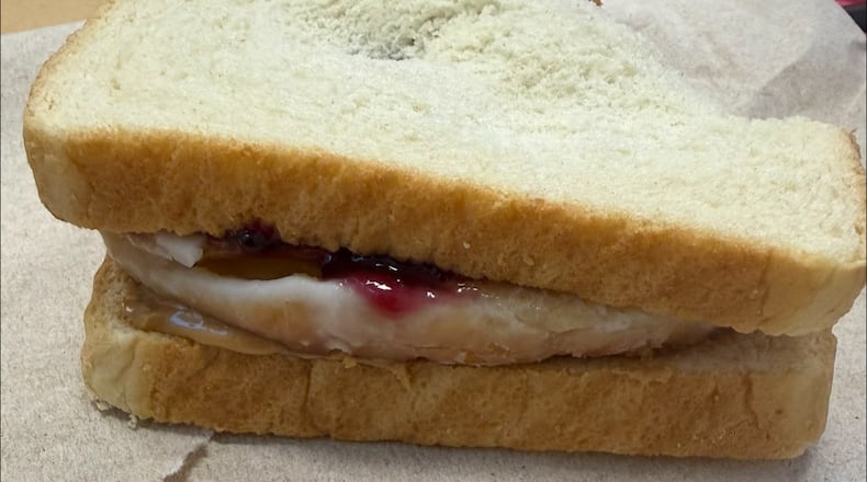 The "Honey Hammer," curated by Effingham County offensive linemen, has gone viral this week as a new twist on the classic PB+J sandwich. (Courtesy of Ross Garner)