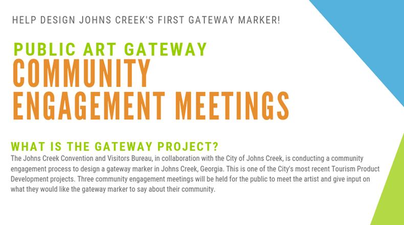 Public input meetings will be held in July in Johns Creek for a proposed gateway marker near the intersection of Kimball Bridge and State Bridge roads. JOHNS CREEK CONVENTION & VISITORS BUREAU