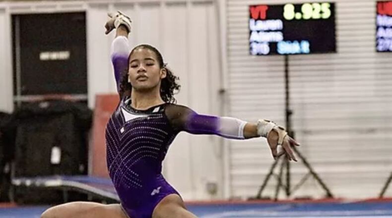 Denmark senior Sarah Wilson achieved the highest all-around score in the 2019 state gymnastics meet, posting a 38.8 to win the individual competition in Class A/AAAAA. She might not be able to defend her title. High school sports are on hold amid the coronavirus pandemic.