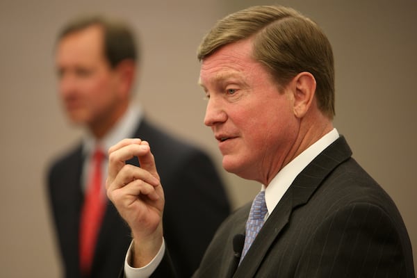 Southern Co. CEO Tom Fanning, seen here speaking at the Georgia Institute of Technology in 2013. (Vino Wong/AJC)