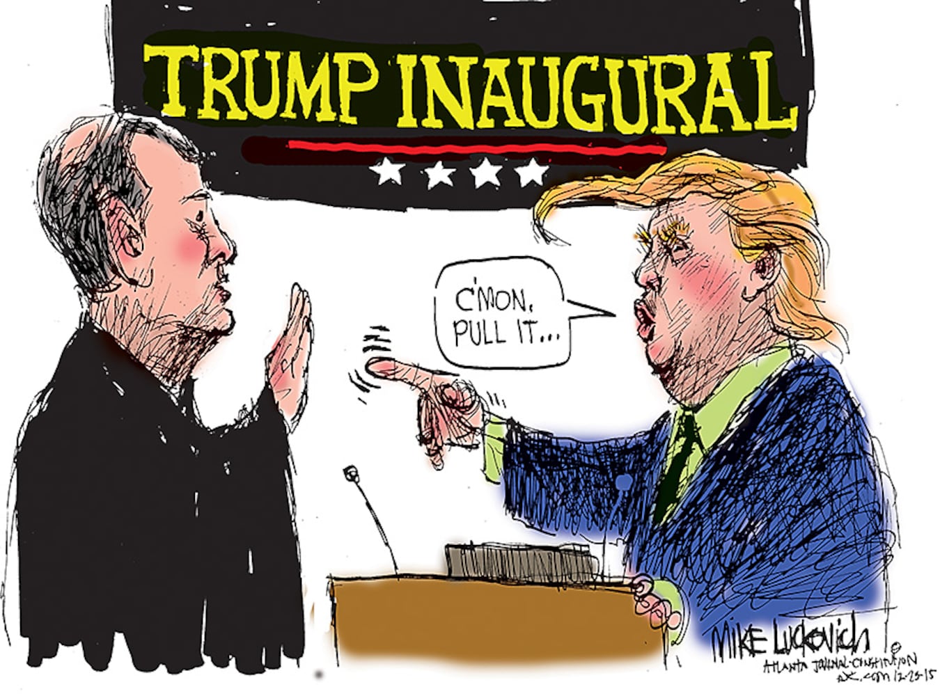 Luckovich draws Donald Trump