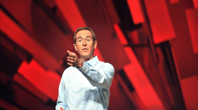 When Andy Stanley delivers the sermon at North Point Community Church in Alpharetta, his words are heard not only by the 4,700 or so parishioners in the sanctuary, but by tens of thousands of others who watch a real-time videocast at four other campuses.