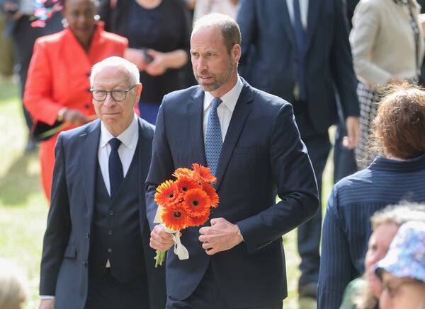 Britain's Prince William attends a memorial service for the 20th Anniversary of the 7th of July 2005 bombings at Memorial Gardens at Hyde Park, London, July 7, 2025. (Chris Jackson/Pool Photo via AP)