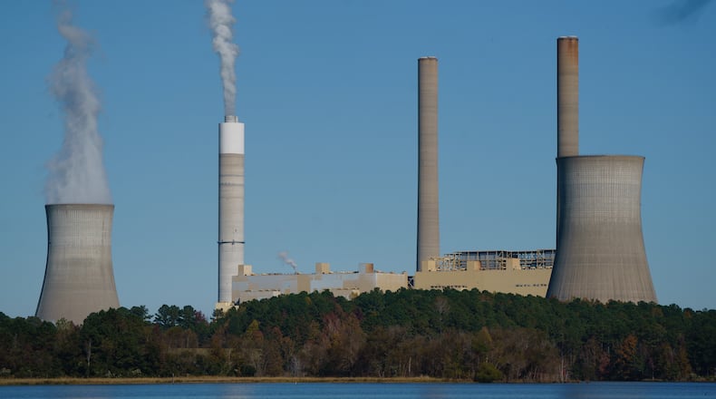 Plant Scherer, a Georgia Power plant, is seen on Tuesday, November 9, 2021, near Juliette. (Elijah Nouvelage for The Atlanta Journal-Constitution)