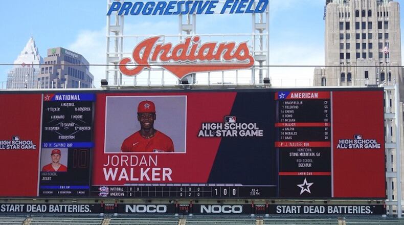 Jordan Walker, a senior at Decatur High School, took part in Major League Baseball's high school All-Star game in Cleveland the Saturday before the 2019 MLB All-Star game. (Contributed by Derek Walker)