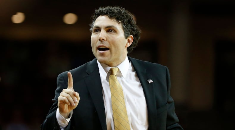 Georgia Tech men's basketball coach Josh Pastner reacts during overtime against Boston College on Sunday.