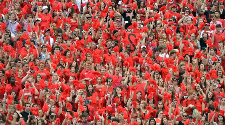 Even in the pandemic season of 2020, Georgia fans sold out Sanford Stadium, which reduced it's capacity to about 20% of 92,746. (Brant Sanderlin/AJC file)