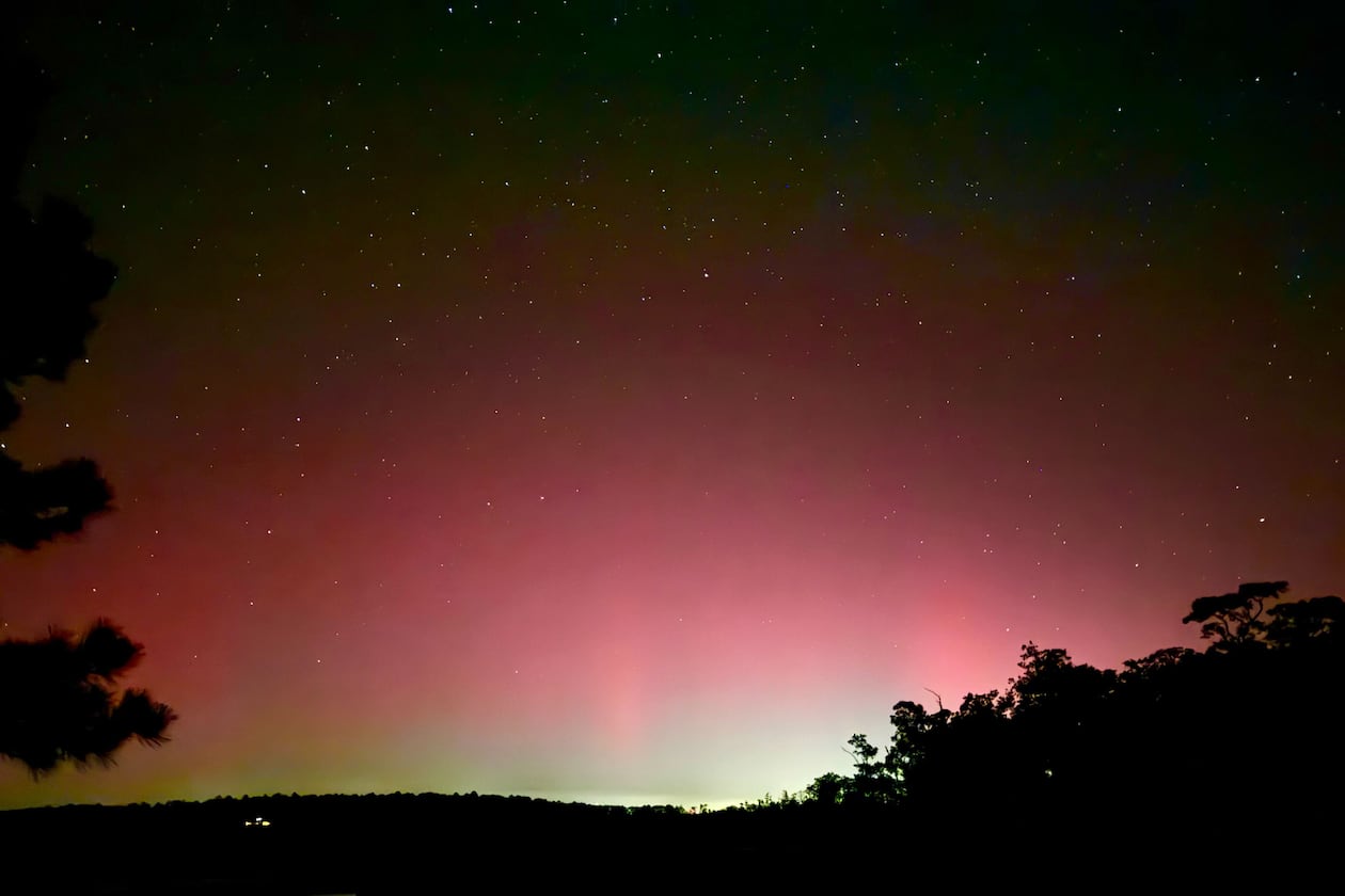 The northern lights are visible from the Georgia marshes south of Savannah on Tuesday, Nov. 11, 2025. (Photo courtesy of Mark Yeager/Charlie Bates Solar Astronomy Project)