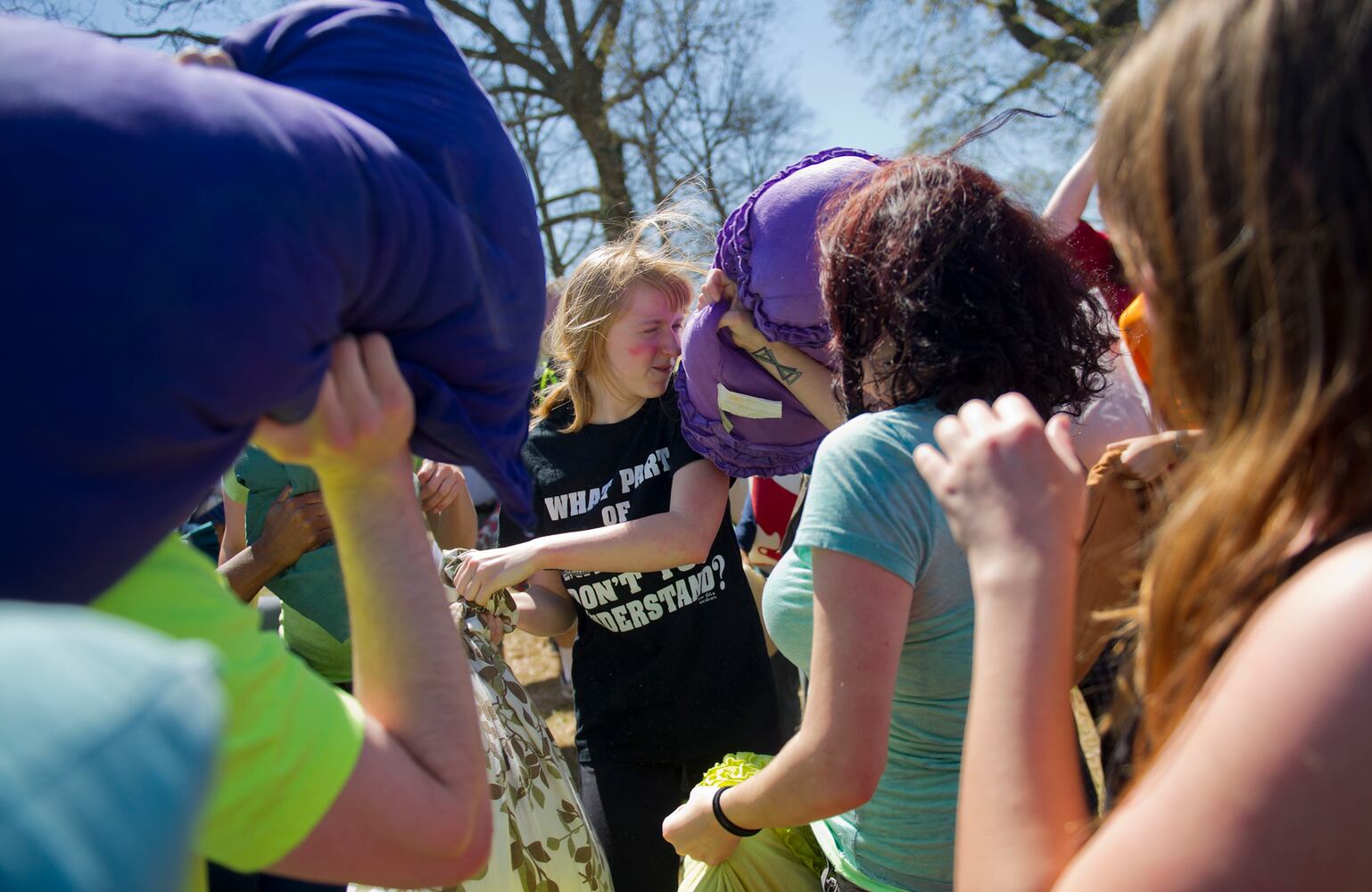 For the fifth year in a row, hundreds of residents from Atlanta and the surrounding communities participated in International Pillow Fight Day.