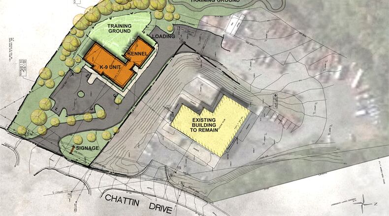 Architect's sketch depicts a possible site plan for the future home of the Cherokee County Sheriff's K-9 and traffic units in Canton.