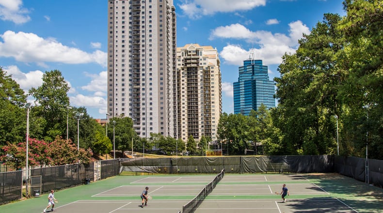 Lighted tennis courts are among the amenities at Hammond Park in Sandy Springs, where the city has awarded a contract for Phase II renovations to the Recreation Center building. CITY OF SANDY SPRINGS