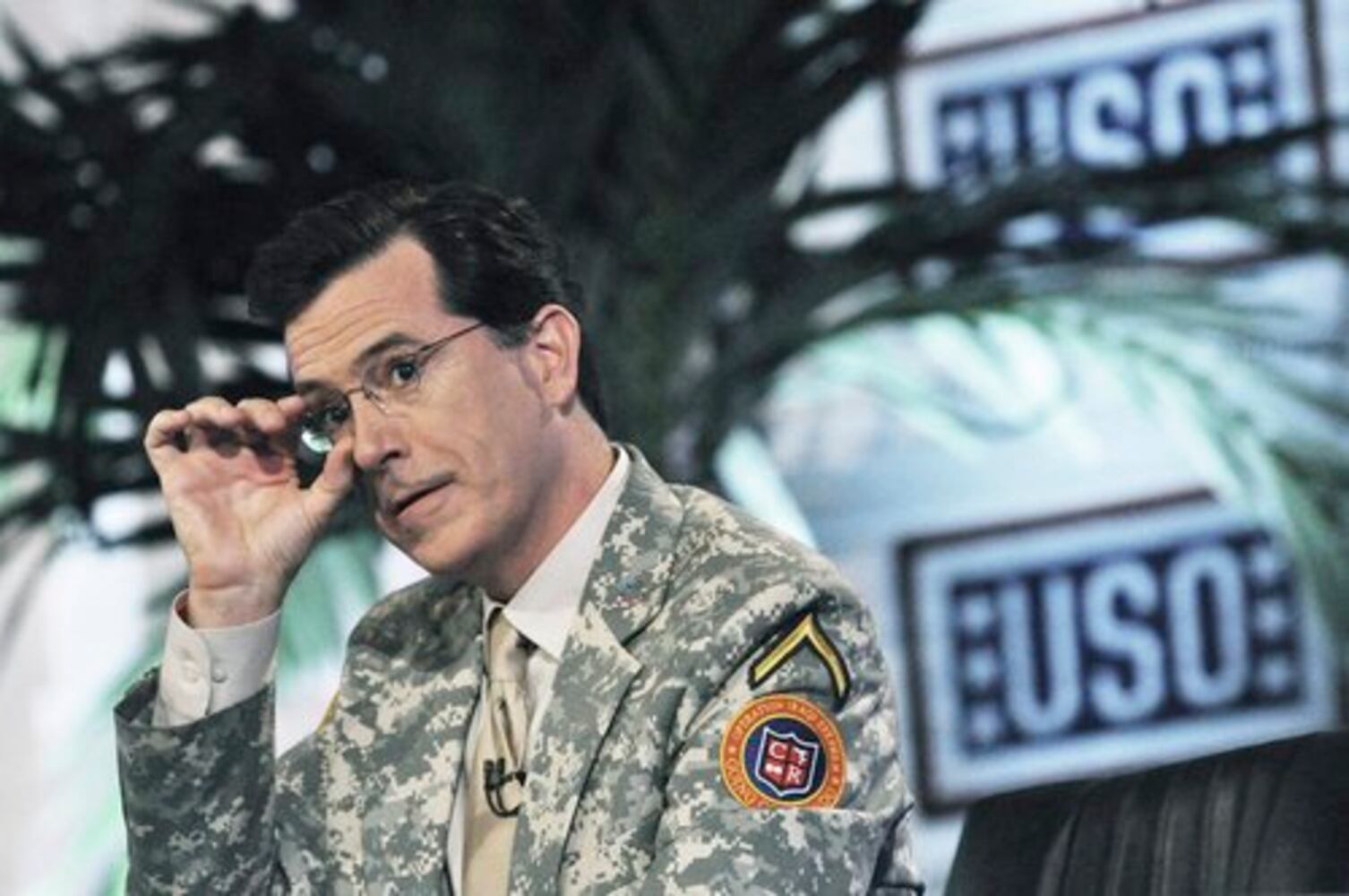 Steven Colbert gets a military haircut