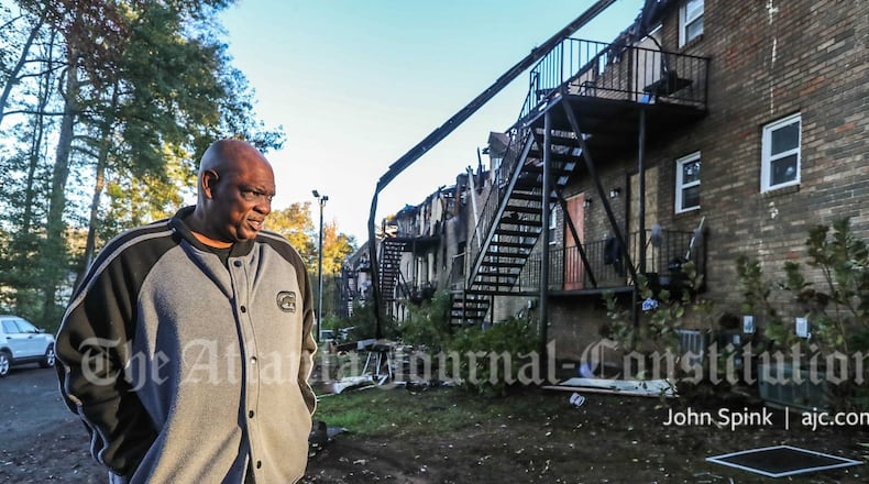 A fire at the Shepherd’s Walk apartments, which is part of a homeless ministry, displaced several people Monday night.
