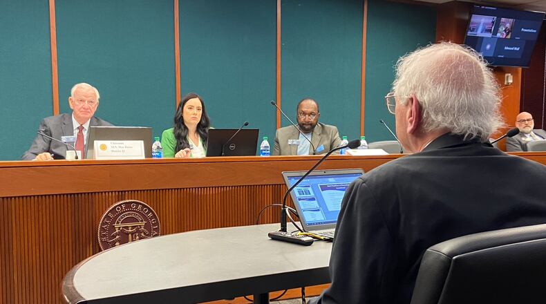 Dan McRae, an attorney in the Atlanta office of Seyfarth Shaw LLP, spoke to the Senate Development Authority Study Committee on Thursday, Nov. 10, 2022.