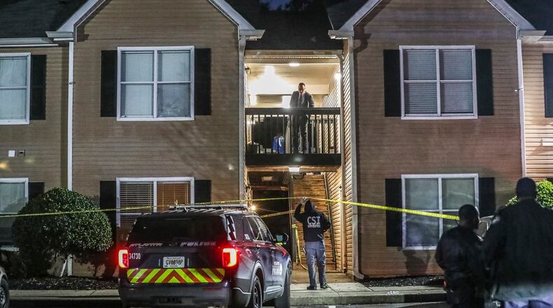 April 11, 2023 Atlanta: Residents of a troubled southwest Atlanta apartment complex were rattled Tuesday morning, April 11, 2023 after police found a woman shot to death in a breezeway. A neighbor’s 911 call took Atlanta police to the City Park Atlanta apartments on Fairburn Road in the Wildwood neighborhood around 4:30 a.m. Officers found the victim dead of an apparent gunshot wound on the second floor of one of the buildings, police Lt. Ryan Stephens told The Atlanta Journal-Constitution at the scene. Her name was not released. Investigators are still trying to determine whether the victim, who was transgender, lived at the complex or was visiting someone, but they believe the altercation began inside an apartment, Stephens said. No other details were immediately available Tuesday, he said, as the investigation is in the early stages. The complex, formerly Elite at City Park, was among 275 of the metro area’s persistently dangerous complexes, according to the AJC’s “Dangerous Dwellings” investigation that looked into serious crimes, lax maintenance and other hazards in Atlanta neighborhoods. Sara Clark, who has lived at City Park since 2019, told the AJC that violence in the complex has not interrupted her daily life until Tuesday. She said her corner of the apartment community is usually quiet. Clark moved to Atlanta from North Philadelphia in search of a safer environment, and she was shocked to wake up to a full-blown homicide investigation. Despite the violence, Clark said she still feels safer than in Philadelphia. “Since I been here in four years, I never had nothing like that this close,” she said. “I work from home, so I’m always in the house, but coming out to walk my daughter to the door early in the morning and see something like this? It’s shocking and it’s very sad.” Between 2017 and 2022, police have recorded 106 crimes at the address, including 27 aggravated assaults, four robberies, a rape, one incident of sodomy and a case of child molestation. Since then, at least three other shootings have taken place at the complex. In December 2022, a man was critically injured in a shooting near the front entrance. In July of the same year, another man was shot. And in February, several shots were fired at an officer during an incident involving a suspected stolen vehicle. (John Spink / John.Spink@ajc.com)