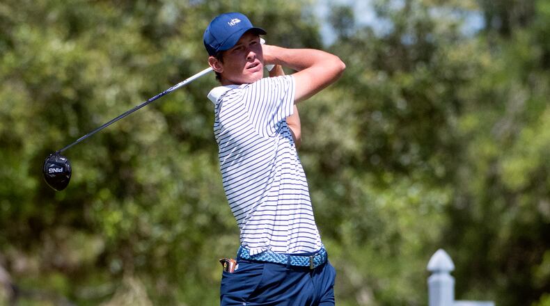 Georgia Tech golfer Christo Lamprecht at the NCAA regional tournament at Seminole Legacy Golf Club in Tallahassee, Fla., May 17, 2021. (Mike Olivella for Georgia Tech)