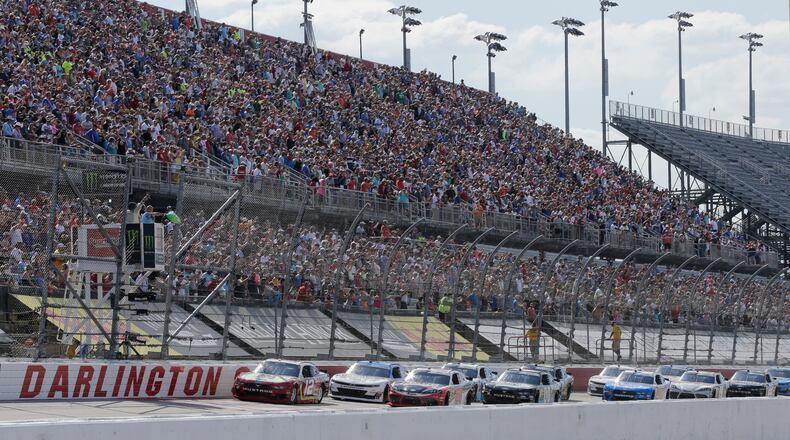 There will be considerably fewer folks in the stands at Darlington in two weeks than there were for this Xfinity Series race last year. Fewer as in zero. (AP Photo/Terry Renna, File)