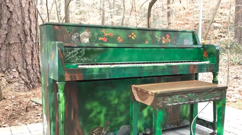 The Play Me Again Pianos installation at the Dunwoody Nature Center