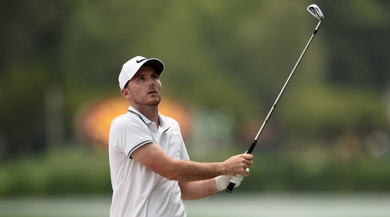 HUMBLE, TX - APRIL 02: Russell Henley plays his second shot on the 18th hole during the final round of the Shell Houston Open at the Golf Club of Houston on April 2, 2017 in Humble, Texas. (Photo by Stacy Revere/Getty Images)