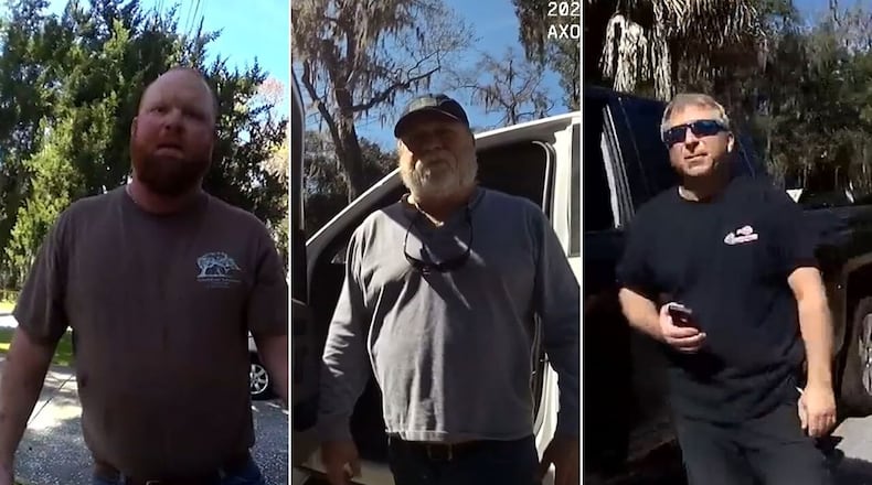 From left, Travis McMichael, Greg McMichael and William "Roddie" Bryan.