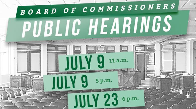 Forsyth County will hold three public hearings in July on proposed property tax millage rates. FORSYTH COUNTY