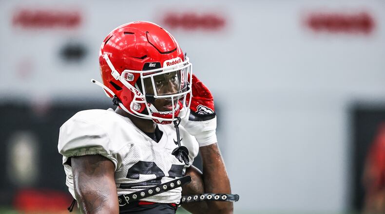Georgia defensive back Tykee Smith (23) during the Bulldogs’ practice session in Athens, Ga., on Tuesday, Aug. 17, 2021. (Photo by Tony Walsh)