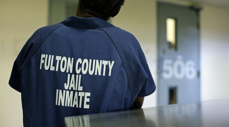 June 6, 2013 - Atlanta, Ga: A female inmate is shown inside the 500 Zone at the Fulton County Jail Thursday afternoon in Atlanta, Ga., June 6, 2013. JASON GETZ / JGETZ@AJC.COM