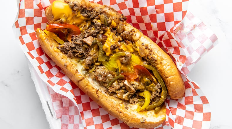 Big Dave’s Cheesesteaks Dave’s Way Beef Cheesesteak  
Courtesy of Bites & Bevs