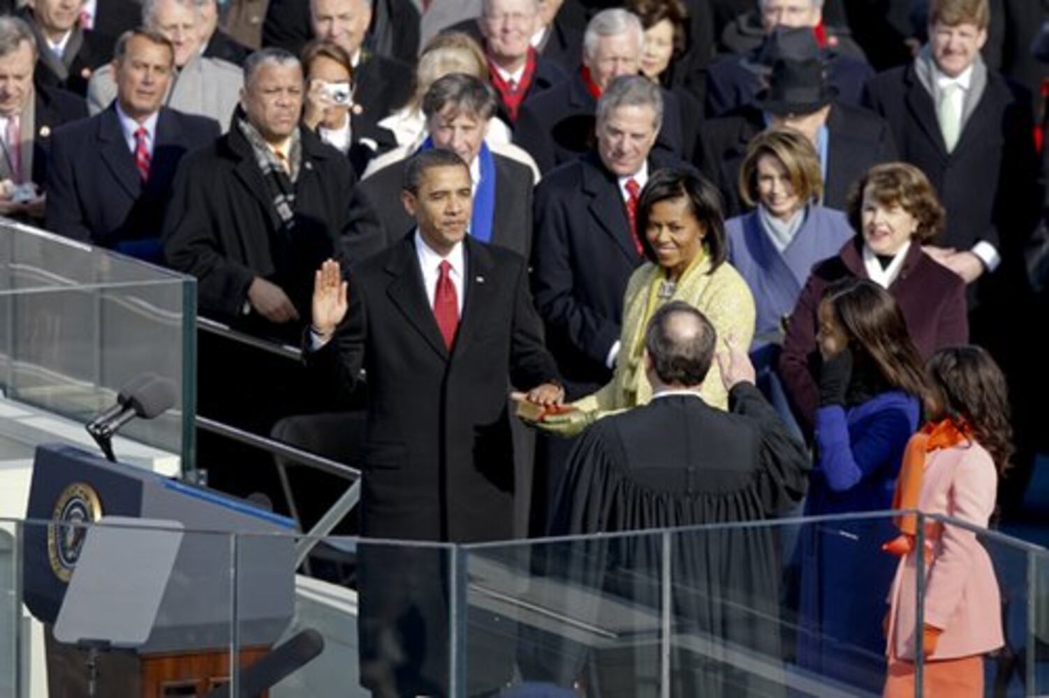 President Obama takes the oath of office
