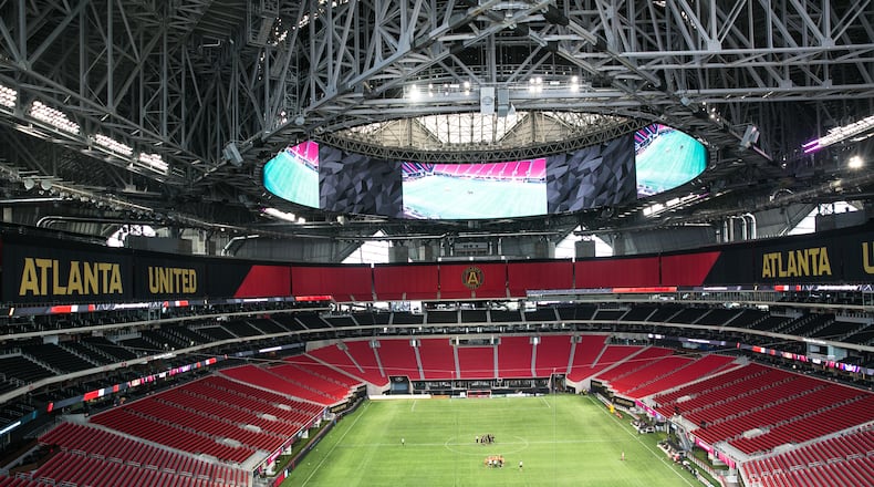 Mercedes-Benz Stadium, ready for soccer.