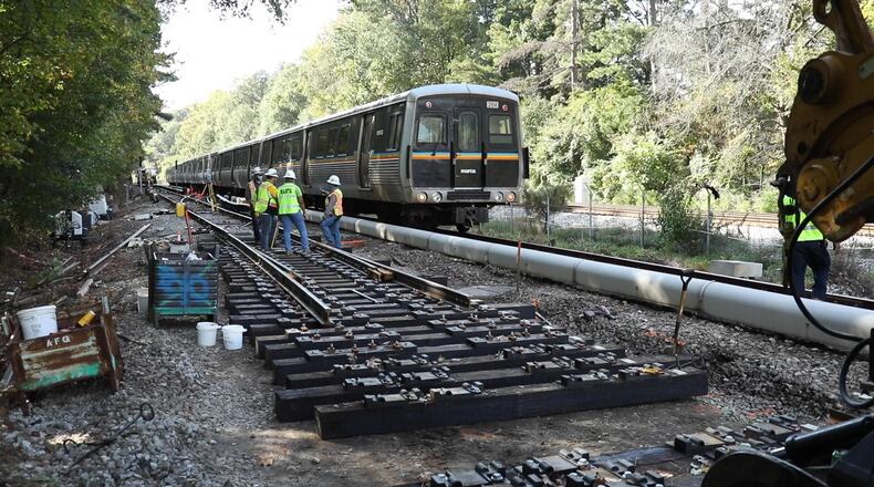 MARTA will perform rail line replacement resulting in delays of up to 30 minutes Feb. 16-Feb. 22 for those traveling through the Buckhead, Lenox, and Lindbergh Stations. (Courtesy MARTA)