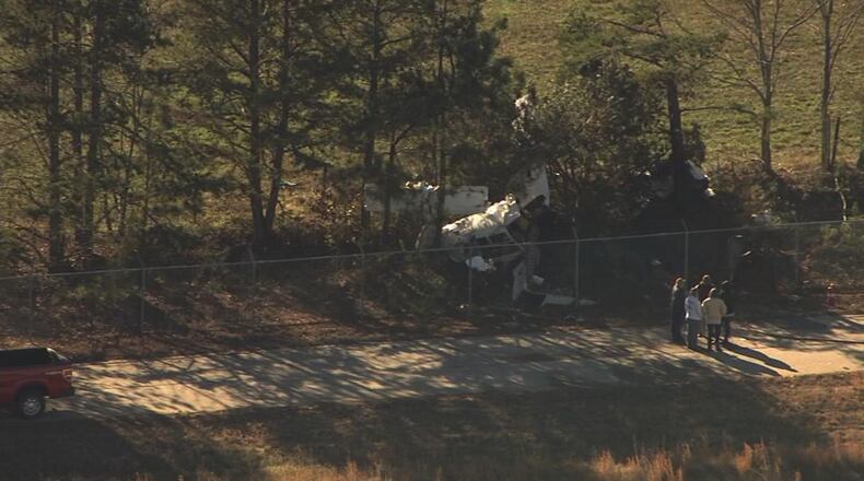 Two men were killed in a plane crash at the Barrow County Airport on Thursday afternoon. (Credit: Channel 2 Action News)