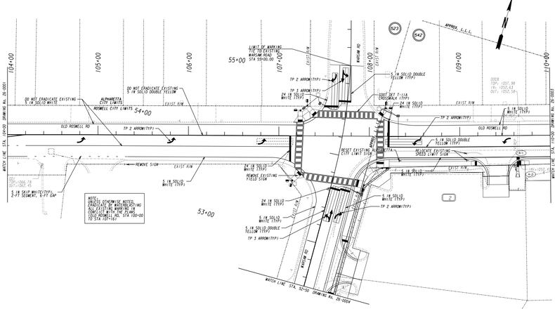 Roswell recently approved $46,000 for right-of-way acquisition services related to the Old Roswell Road at Warsaw Road Intersection Improvement project.
The project will improve traffic flow with new turn lanes and signal modifications. (Courtesy City of Roswell)