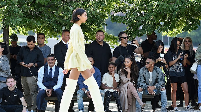 NEW YORK, NY - SEPTEMBER 07: Kiyan Carmelo Anthony and La La Anthony attend the Kanye West Yeezy Season 4 fashion show on September 7, 2016 in New York City. (Photo by Jamie McCarthy/Getty Images for Yeezy Season 4)