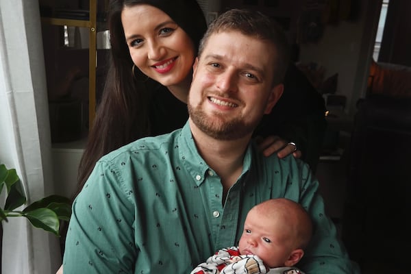 Alex Adams created an app to help pregnant women avoid the anxiety his wife Elise endured during pregnancy trying to check Liam's heartbeat.